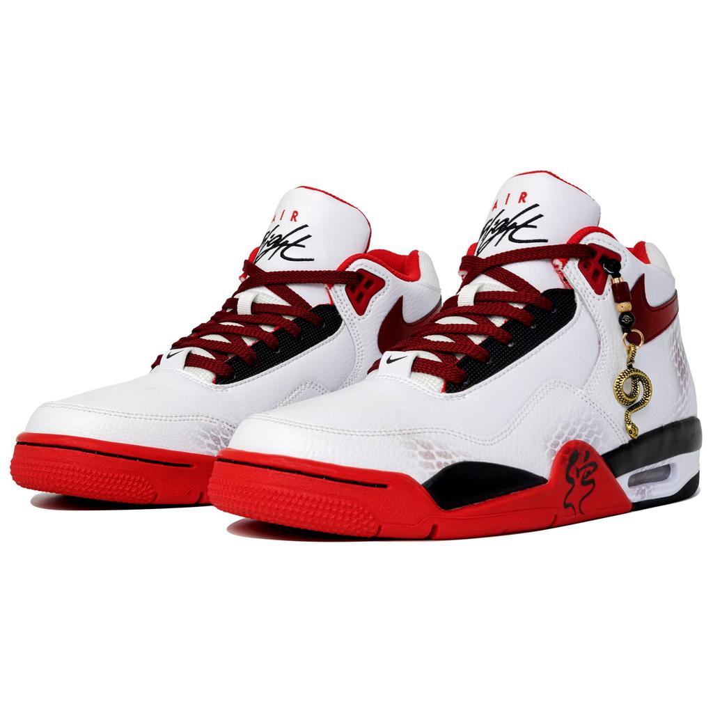 Nike Flight Legacy Нескользящие Устойчивые к истиранию Средние Винтажные Баскетбольные Кроссовки Унисекс Красный Белый BQ4212-100(team113-S-BOX)