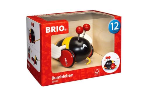 Игрушка-каталка BRIO Шмель 30165, для детей от 1 года. [Игрушка, Деревянная игрушка, Подарок (День рождения/Рождество)]
