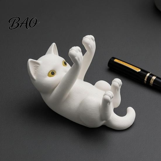 Portable Phone Stand 3D Printed Cat Holder, Lying Kitten Mobile Stand, Lightweight Holder Figurine for Home Office Desk Decor, Gift Lovers Accessories