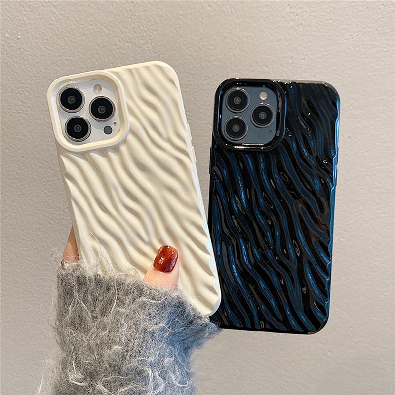 Модный простой чехол для телефона с волнами воды для Iphone 13 11 12 14 Pro Max 14 Plus, мягкий силиконовый противоударный чехол Capa Shell