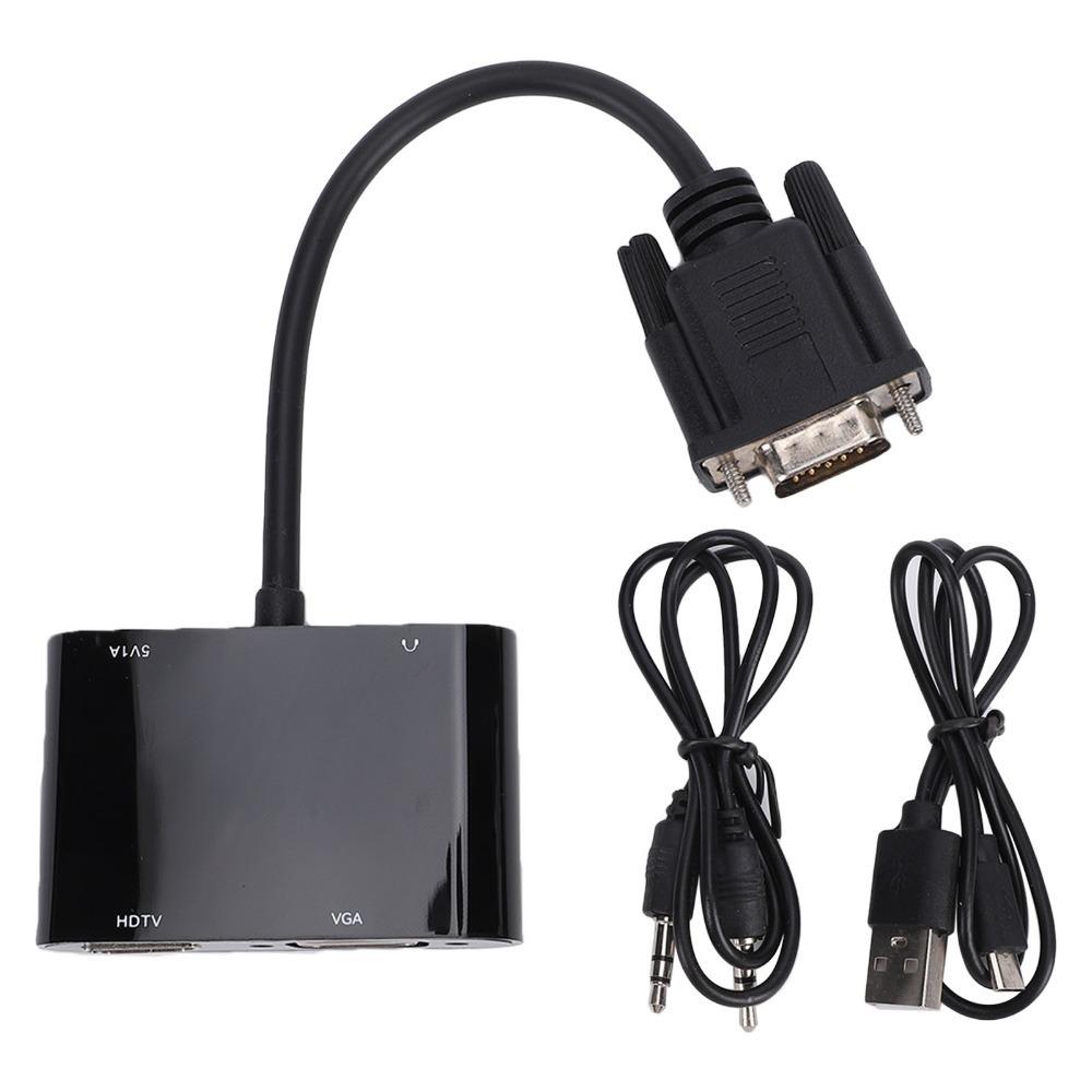 2 In 1 Design VGA To HD Adapter With Audio Port VGA Converter  For Windows Mac OS