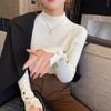 Bottom Shirt Women's Autumn and Winter New High-end Semi-turtleneck Knitted Sweater with Long-sleeved Top