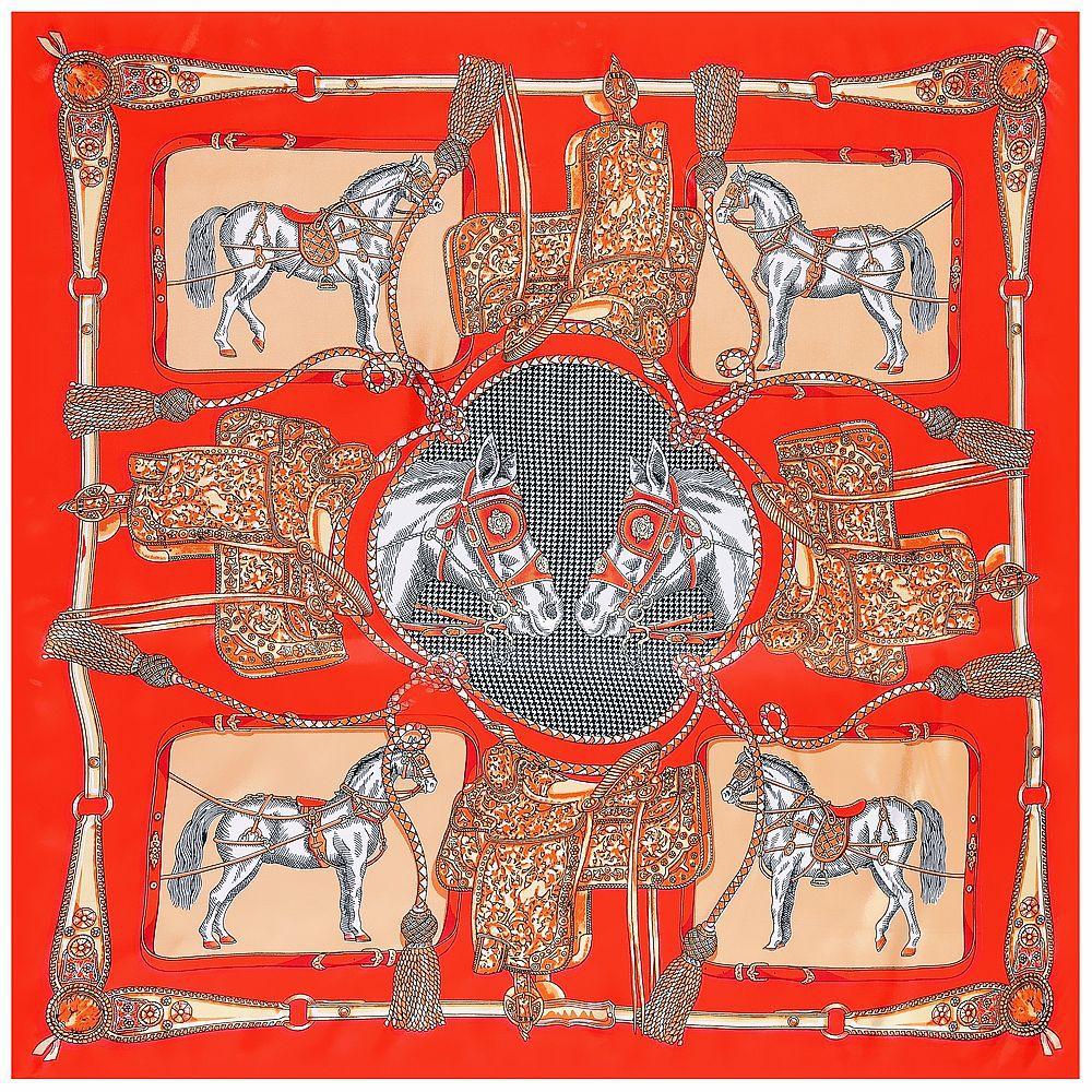 Luxury Four Leaf Clover Flower Headband Hijab Bandana Women Satin Silk Scarf Shawl Foulards Femme Square Scarves Wraps 90*90CM