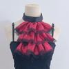 Court Detachable Lace Ruffle Fake Collar Layered Neck Collar Party Dress Decorative Neckwear Cosplay Props Accessory