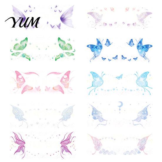 Halloween Face Decoration Glitter Butterfly Stickers, Waterproof Temporary Tattoos for Festival Party Stage Creative Decor Makeup, Easy Application