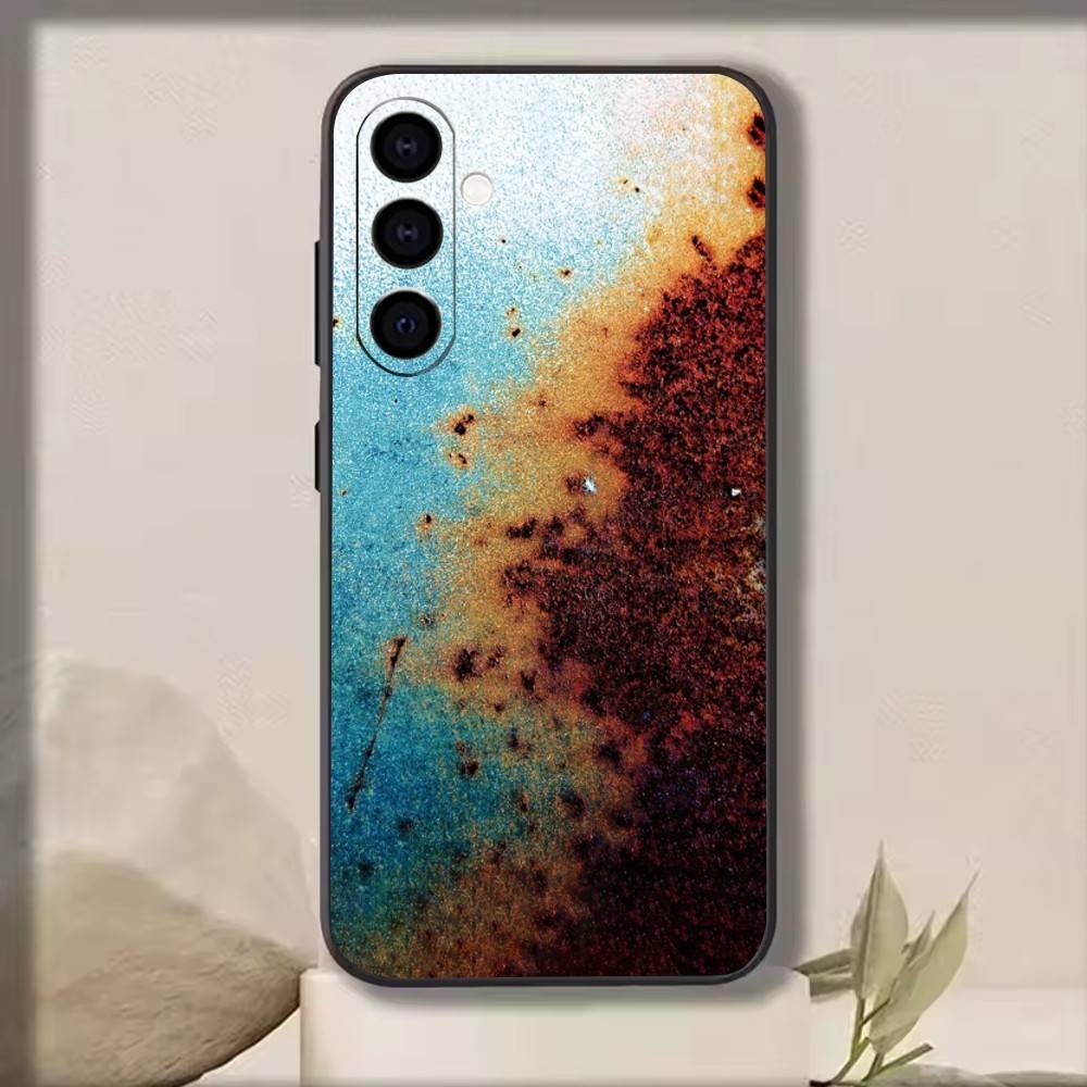 Rust Beauty Phone Case Black Silicone Soft For Samsung Galaxy A73,A72,A71,A70,A53,A52,A51