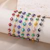 Stainless Steel Evil Eye Bracelet For Women Enamel Round Chain Blue Evil Eye Bead Bracelet Summer Beach Foot Jewelry Gift 2023
