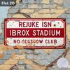 D Flat pc IBROX STADIUM Винтажная металлическая настенная табличка Ретро-дизайн стадиона Подходит для декора гаража, мужской комнаты, спортбара Прочная