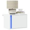 VidaXL Wall-mounted Bedside Tables with LED Lights 2 Pcs White, Floating Bedside Table, Phone Holder, Table 852090