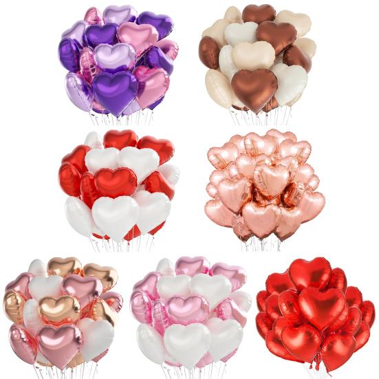 Воздушные шары Yousheng Love Balloons в форме сердца из алюминиевой фольги, многоразовые воздушные шары в форме сердца для Дня святого Валентина, свадьбы, помолвки, вечеринки, декора