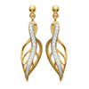 [K3834] - Gold Plated Earrings 'Goddess' White Gold - 30x9 Mm