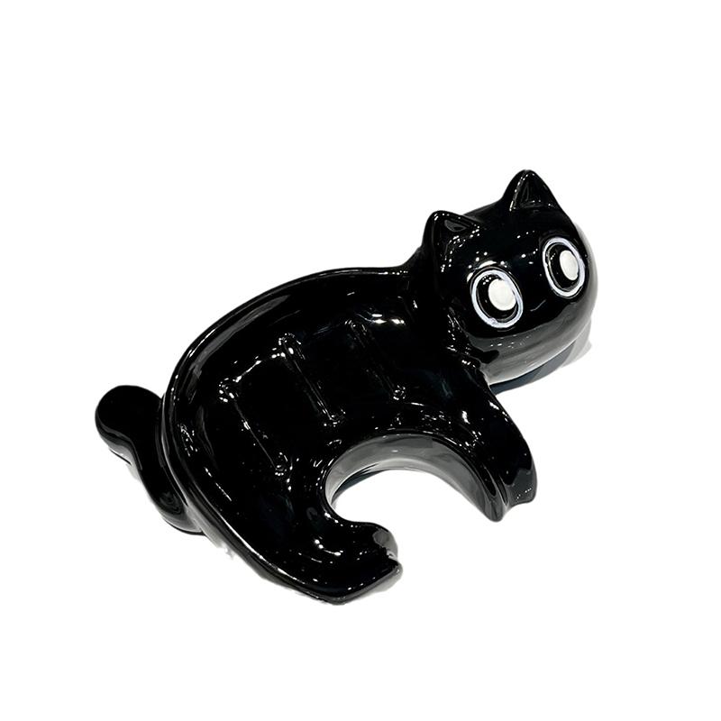 Мыльница в форме милого кота с мультяшным рисунком и сливом для воды, мыльница для умывальника, полка для слива, керамическая мыльница, аксессуары для ванной комнаты