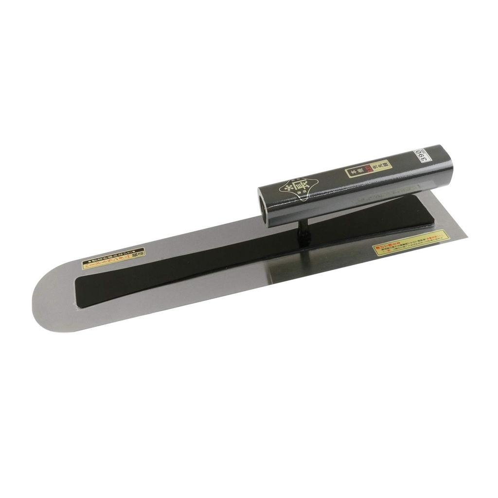 Kincho Round Trowel Genuine Thick Black Painted Square Handle 390mm Hard Trundum Adhesive 0.3mm