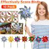 Набор из 10 блестящих отпугивателей птиц, вращающаяся ветряная мельница с колышками, особо блестящие вертушки, устройства для отпугивания птиц для декора сада и двора