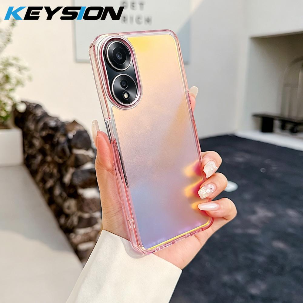 KEYSION Модный лазерный градиентный цветной чехол для телефона OPPO A98 5G A78 A58 A38 A18, противоударная задняя крышка из ТПУ+ПК для OPPO A78 4G