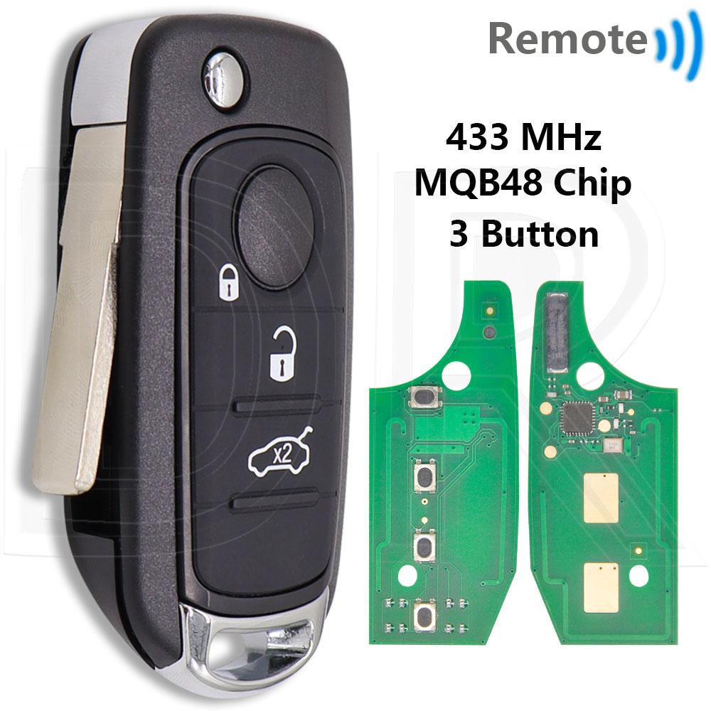 Great 2ADPXFI5AM433TX MQB48/4A Chip 433MHz SIP22 Flip Car Remote Control Key For Fiat 500X Egea Tipo Toro Crono 2016 2017 2018