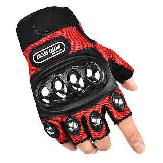 Мужские мотоциклетные перчатки с полупальцами и защитой от падений - износостойкая микрофибра для бокса, фитнеса и езды по бездорожью