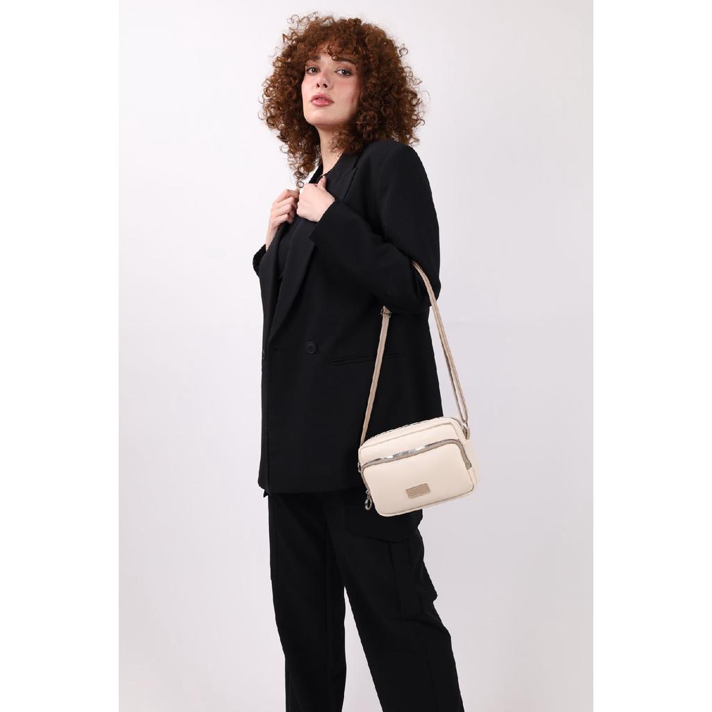 Women's Black 2-compartment Adjustable Strap Shoulder And Crossbody Bag