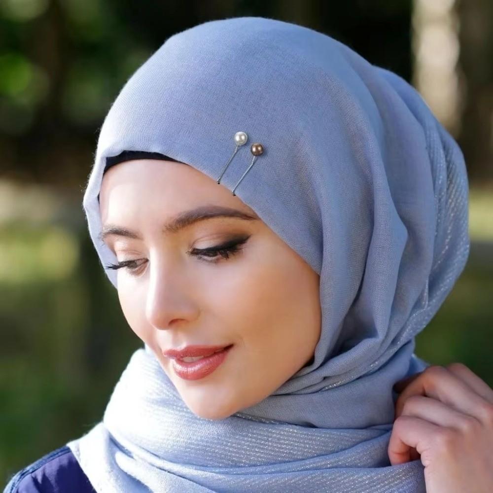 U-Shaped Pearl Brooch Anti Slip Adjustable Collar Clip Hijab Clips Multi-Purpose Fixed Straps Waist Fastening Pins
