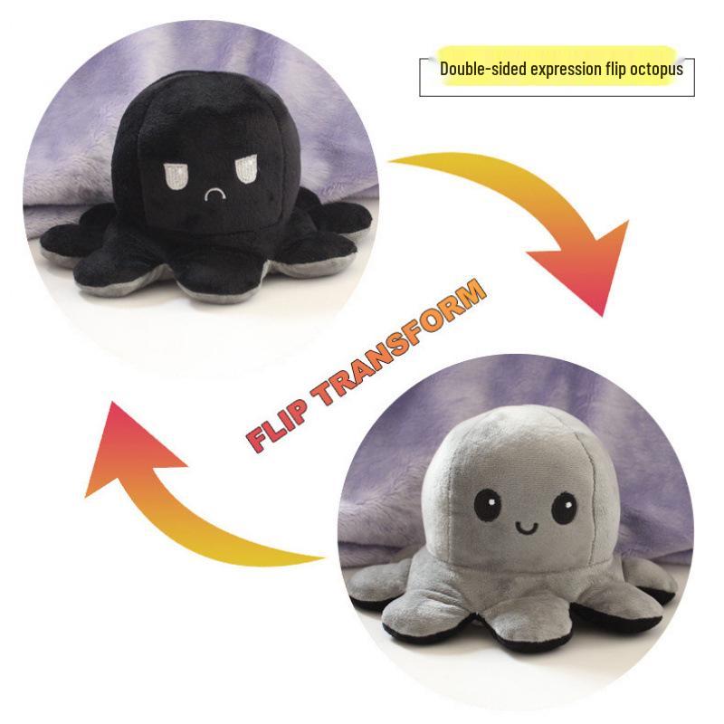 Reversible Double-Sided Octopus Plush Toy