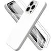 Case - E.F.CONNECTION - for iPhone 15 Pro Max - Silicone TPU - White - Tempered Glass Screen Protectors