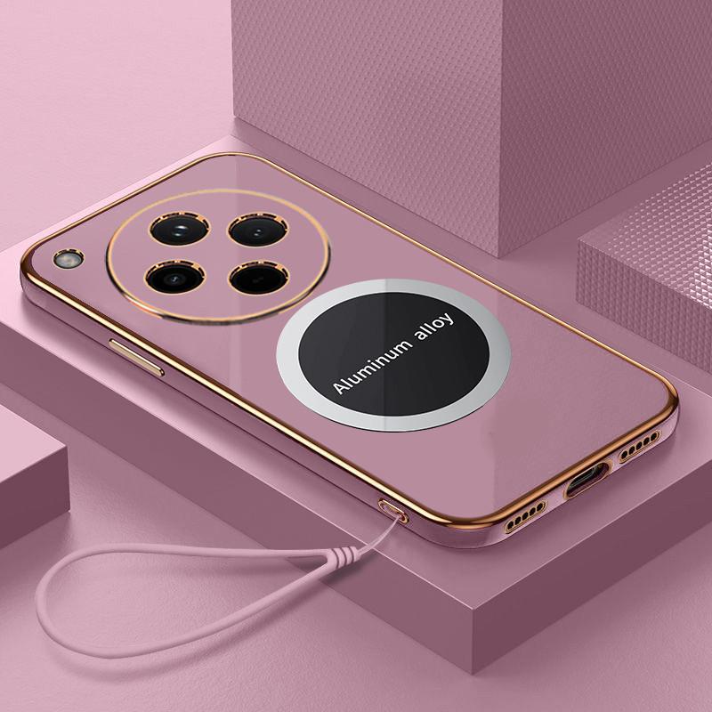 For Oppo Find X8 Case Oppo Find X8 Pro Phone Case Luxury Square Plating Magnetic Attraction ShockProof Silicone Back Cover