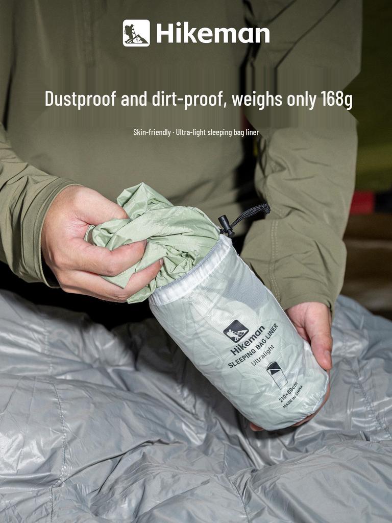 Hikeman Travel Sleeping Bag Liner: Lightweight, Portable, High Elasticity, Washable, Dirt-Proof for Camping and Hotels