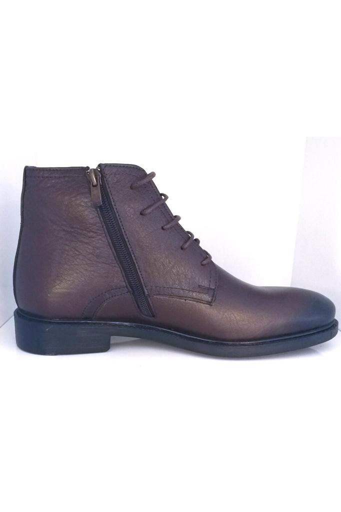 Men's Fashion Genuine Leather Flat Heeled Boots Bootie Tied And Zippered Classic Boots Shoes