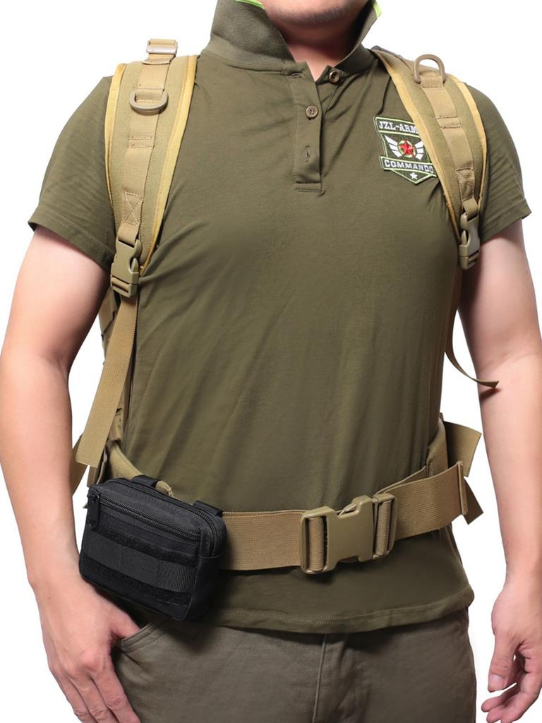 Двухслойная EDC сумка Мужская Тактическая поясная сумка на ремне Molle Нейлоновая поясная сумка-кошелек Аксессуары для кемпинга и охоты Утилитарная сумка