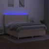 VidaXL Slat Bed Base with Mattress and LED, Upholstered Bed, Double Bed, Adult Bed for Interior Bedroom, 3138890