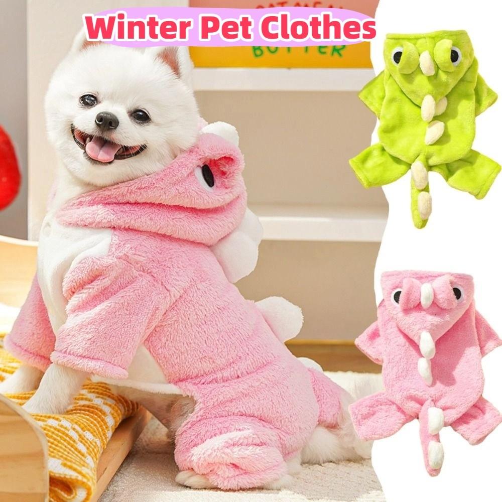 Warm Puppy Cat Clothing Cartoon Dinosaur Dog Pullover Hoodie Kawaii Winter Pet Clothes Small Dogs