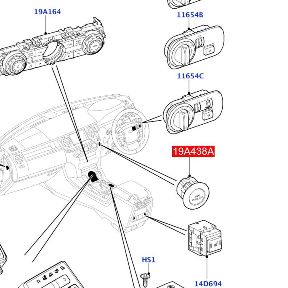 Для Land Rover Range Rover Sport L320 Discovery 4 L319 2010-2016 LR014015 переключатель запуска двигателя и остановки зажигания без ключа