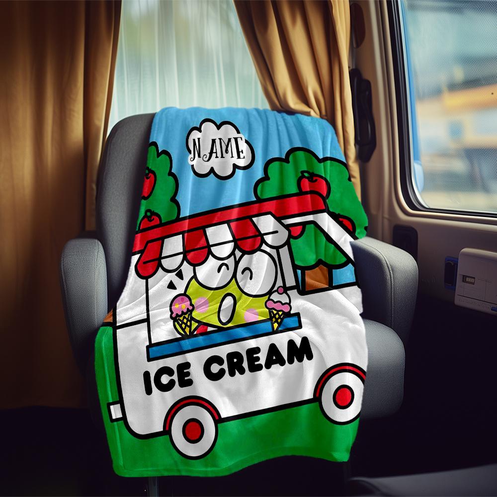 Ice Cream Truck Rv Blankets Comfortable Soft Lightweight Multiseasonal Blanket For Picnics Sofas Camping Bedding Rvs Perfect Gift For Friends And