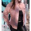 Designer Genuine Shirt Women's Leather Lambskin Casual Pink Handmade Decent Stylish