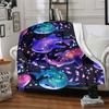 1pc Galactic Sharks Blanket, Lightweight Flannel Throw Blanket For Sofa, Bed, Travel, Camping, Living Room, Office, Couch, Chair, And Bed