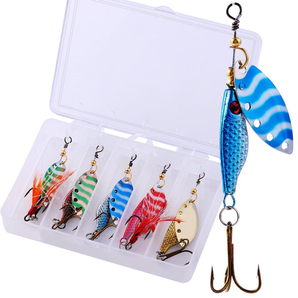Fishing Lure Spinner Spoon Lure Rotating Metal Sequins Bait Hooks Wobbler Crankbait Fishing Tackle