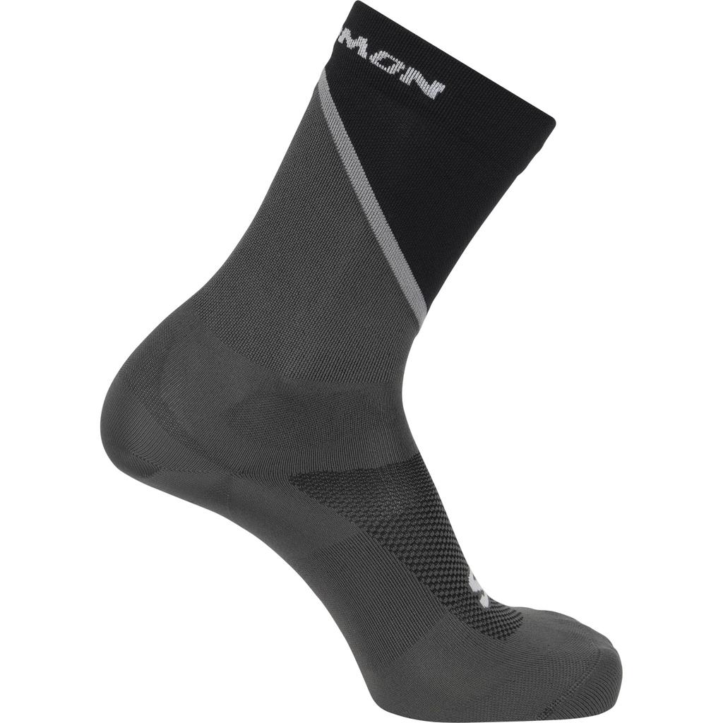 Salomon Men's PULSE CREW Socks, LC2165600, Black/Monument/Magnet, Medium