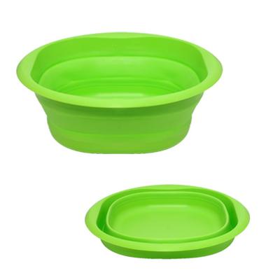Складная раковина-таз, 5 л, прибл.. 32 x 32 x 11 см Высокий, Компактный, Силиконовый, Зеленый