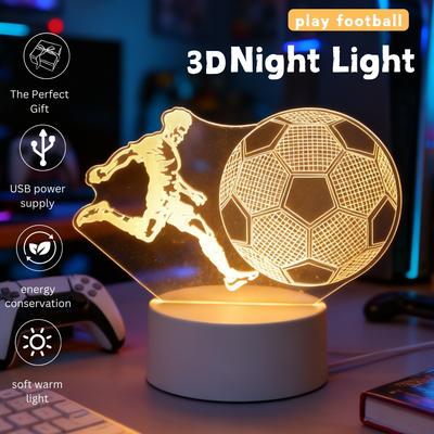Креативный 3D ночник-футбольный мяч - Настольный, Атмосфера спальни, Декор комнаты, Оригинальный подарок, Подарок для любителя спорта