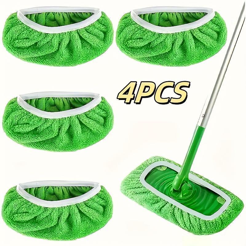 Reusable Mop Replacement Pad Set (4pcs Green), Washable & Durable, High Absorbency for Dry/Wet Cleaning, All - Season Mop Accessories
