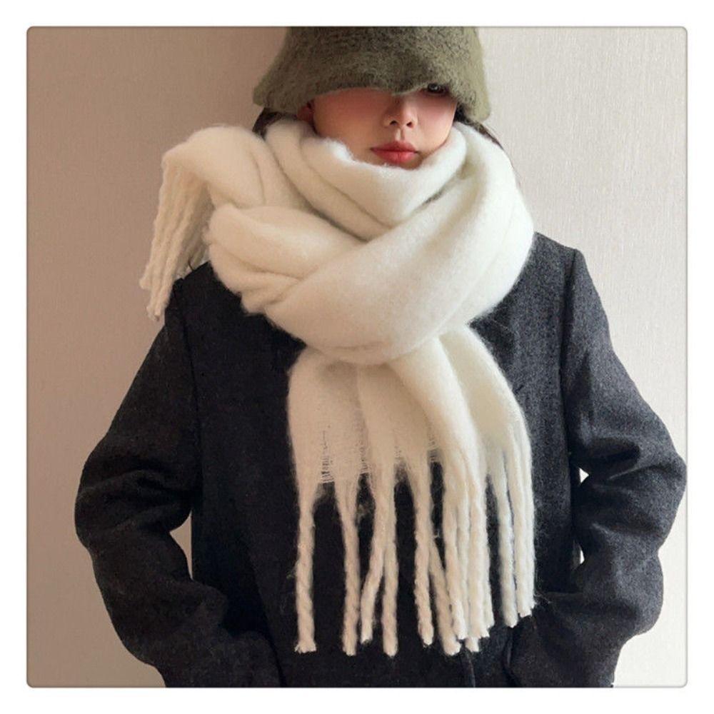 Soft Long Tassel Scarves Warm Fringed Shawls Wrap Winter Cashmere Scarf  Girls