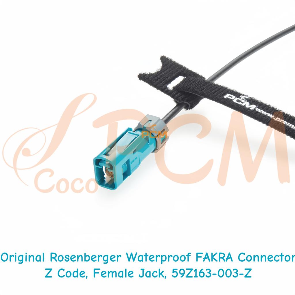 IP67 Waterproof FAKRA Z Female to SMB Female Adapter Cable with 2 Hole Flange Panel Mount for Car Stereo AM FM Radio Antenna GPS