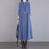 2022 Autumn Women's Corduroy Dress with Embroidered Cuffs