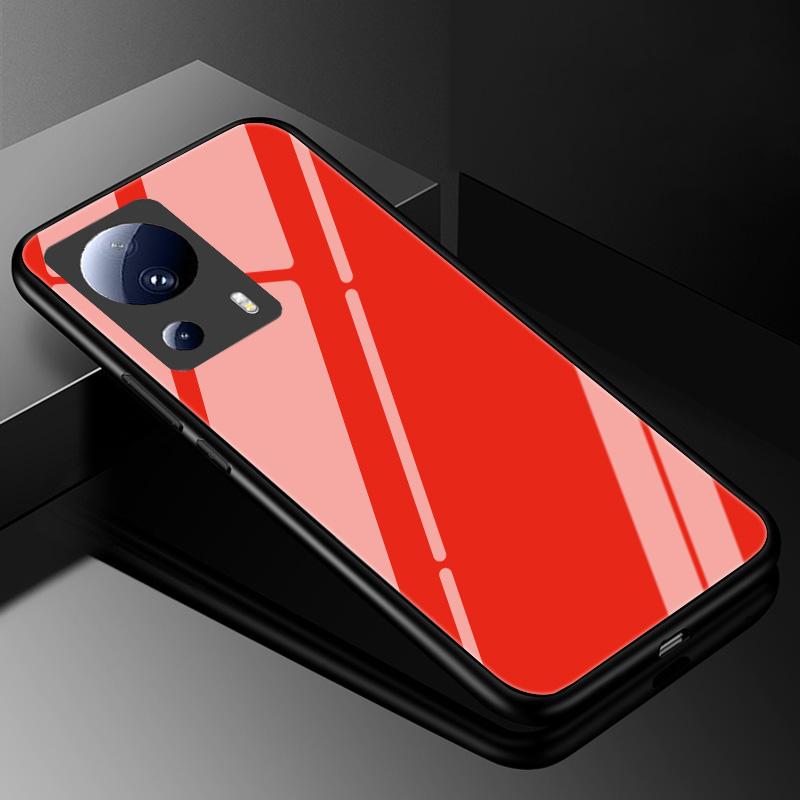 Закаленное Стекло Чехол для Xiaomi 13 Lite 5G Обложка 13Lite Расписной Жесткий Чехол для Телефона Xiaomi Mi 13 Lite Бампер из ТПУ Xiaomi13Lite