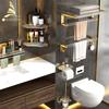 Bathroom Accessories Set Acrylic+Aluminum Alloy Towel Rack Shelf Bar Wall Mounted Toilet Paper Brush Holder Clothes Hook 31000