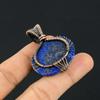 Древо Жизни Синий Сапфир Драгоценный Камень Медная Проволока Обруч Ручной Работы Кулон Ювелирные Изделия Для Свадебный Подарок
