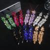 Fashion Colored Glass Rhinestone Long Earrings Women, Luxury Stud Earrings, Ear Jewelry Earrings