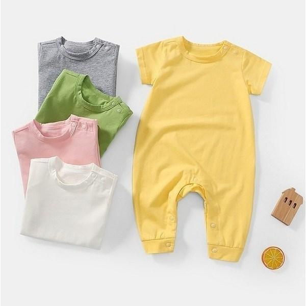 Pastel Baby Simple с короткими рукавами и кнопками на плечах, лучшая детская одежда в Корее