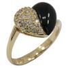 Кольцо сердце K18 желтое золото/оникс/бриллиант #3.9(Наш размер) 3.2г Женские Б/У