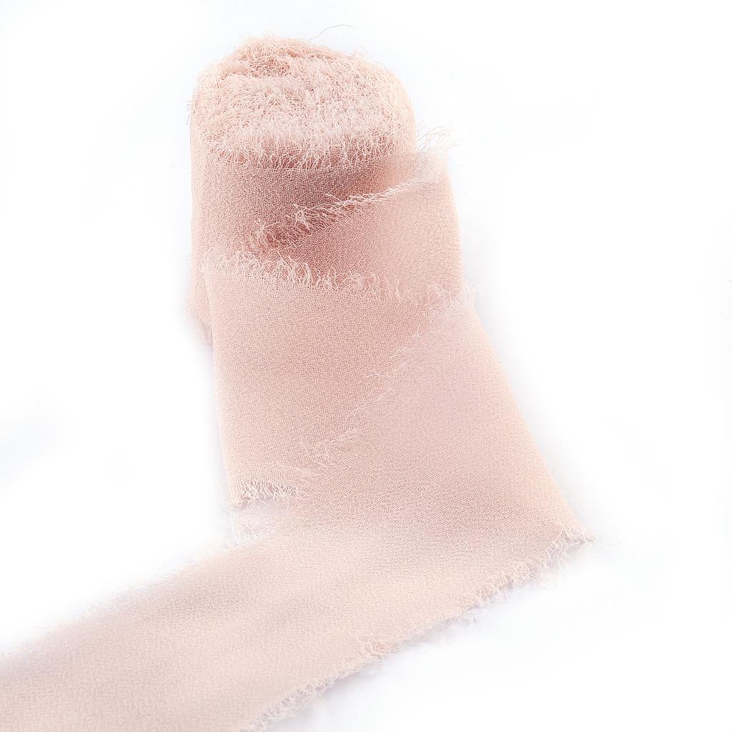 5M*4cm Handmade Frayed Edged Satin Chiffon Silk Ribbon For Wedding Invitation Wrapping Bouquets Birthday Party Decorations Gifts